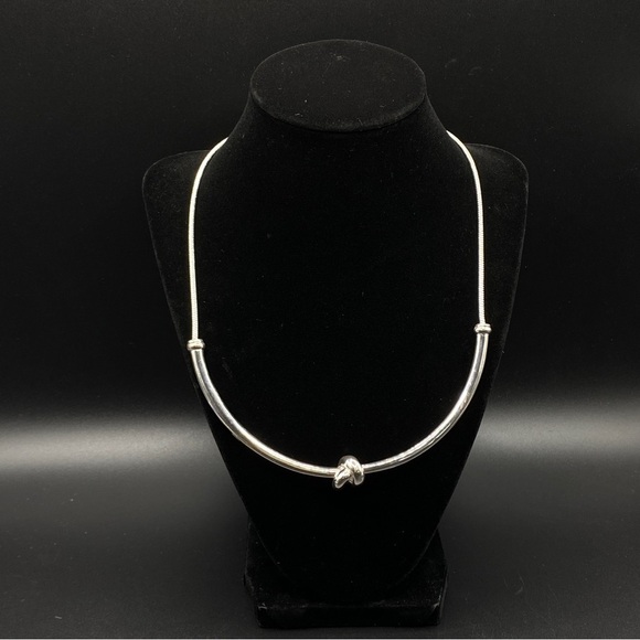 ALFANI Silver Tone Knot Collar Necklace - Picture 3 of 10